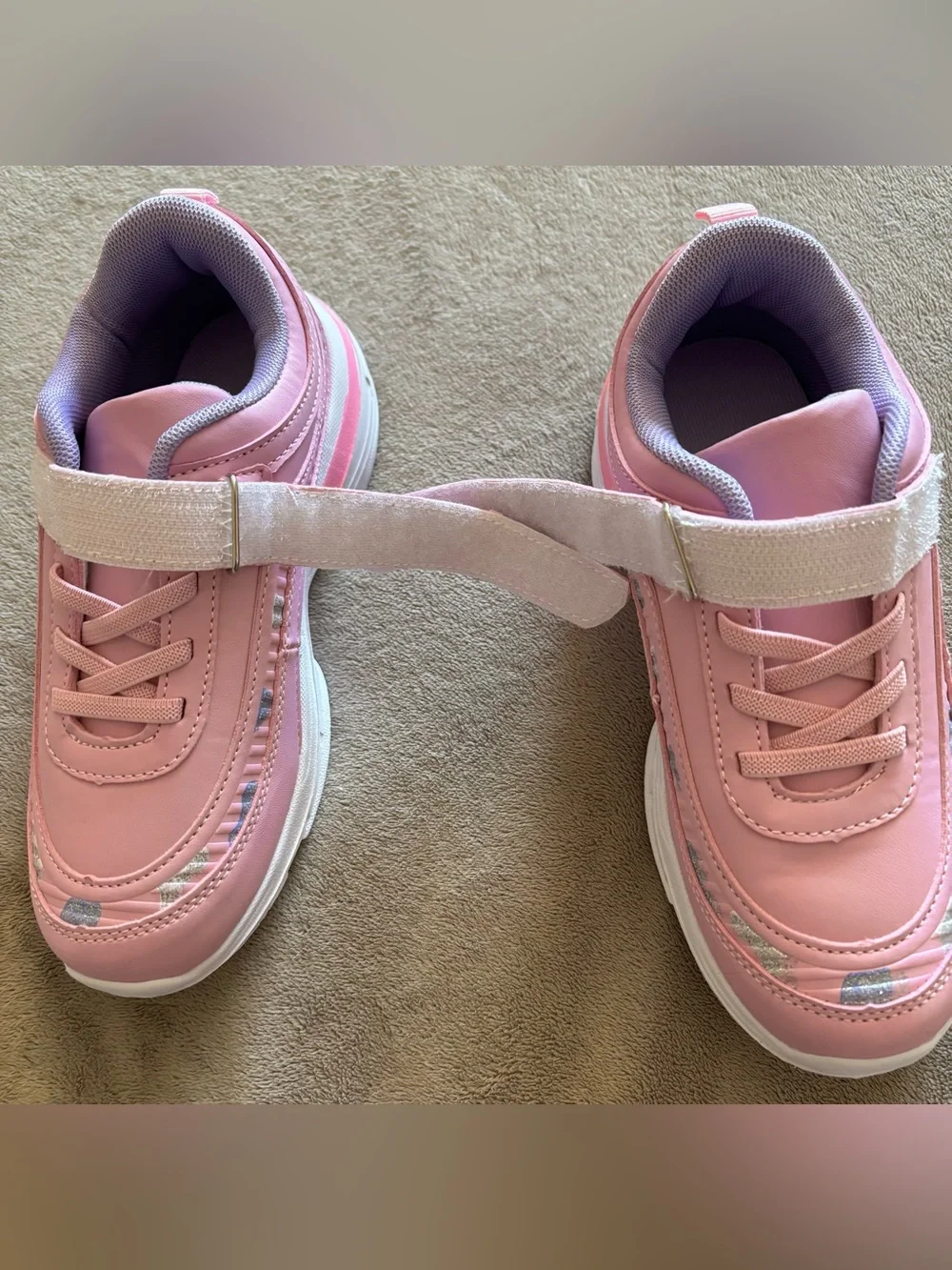 NWOT Kids Pink Velcro Athletic Sneakers